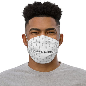 John's Label Face Mask Pattern - Black