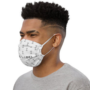 John's Label Face Mask Pattern - Black