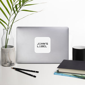 John's Label Square Sticker - Black