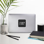 Load image into Gallery viewer, John&#39;s Label Square Sticker - White
