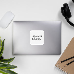 John's Label Square Sticker - Black