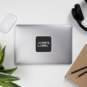 John's Label Square Sticker - White