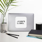 Load image into Gallery viewer, John&#39;s Label Square Sticker - Black
