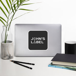 John's Label Square Sticker - White