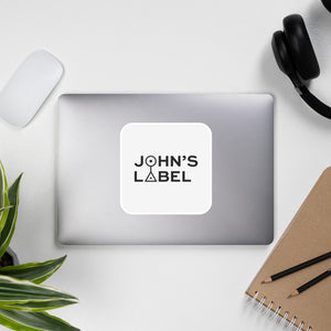 John's Label Square Sticker - Black