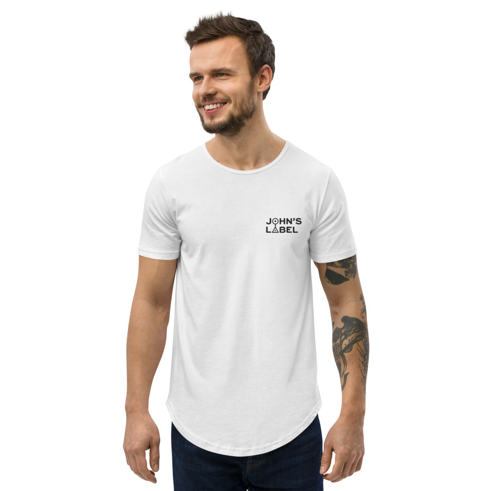 John's Label Men's Curved Hem T-Shirt - Black